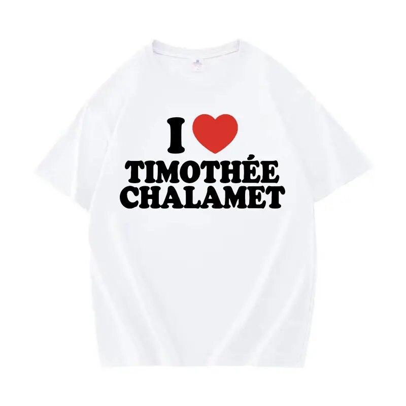 I Love THC Timothee Letter Graphic T Shirt Unisex Women Fashion O-Neck Short Sleeve T-shirts Casual 100% Cotton Oversized T-shirt