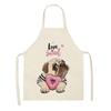 Aprons Cute Dog Printed Cotton Linen Kitchen Apron