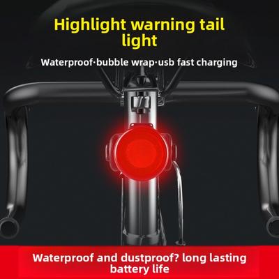 USB Parlak Bisiklet Arka Lambası, Dağ Bisikleti Far Seti, Gece Sürüşü Güvenlik Uyarı Lambası