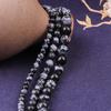 Snowflake Obsidian Round Beads, 4-12mm Natural Stone, 15” Strand Pick Size for Jewelry Making
