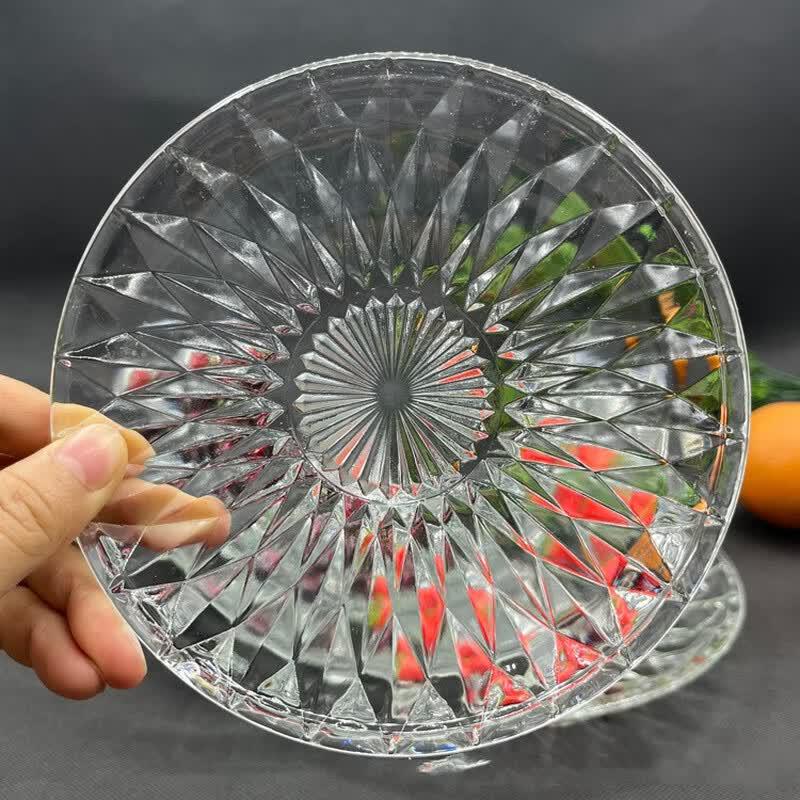 SANQIA Glass Diamond Pattern Fruit & Snack Plates