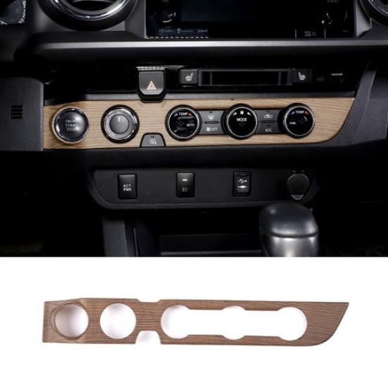 ABS Wood Grain Air Condition Panel Trim Cover For Toyota Tacoma 16-23