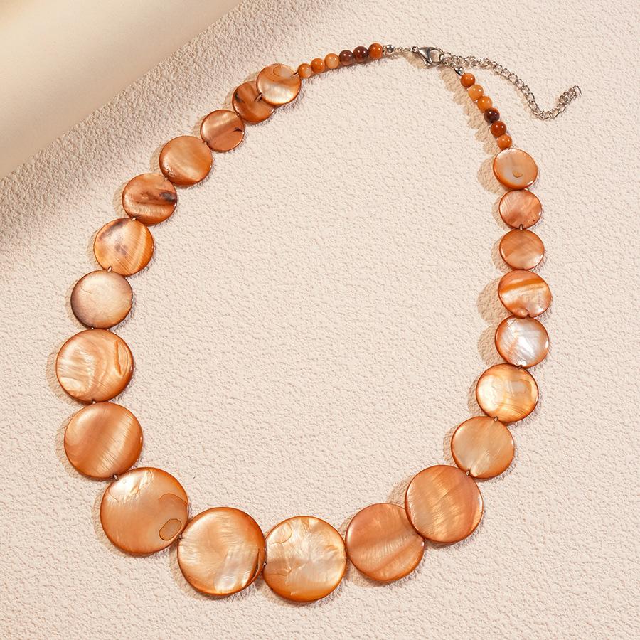 Double-layer Irregular Acrylic Beaded Necklace for Women Dopamine Bohemia Clavicle Chain Vacation Style Fashion Jewelry Gift C