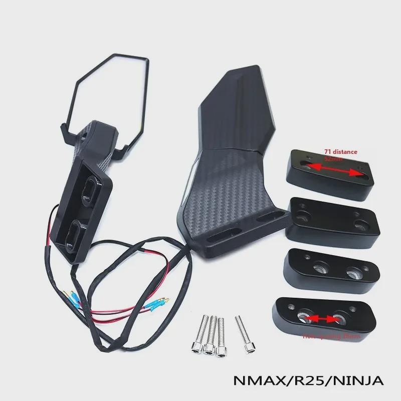 Moxin Universal Motorcycle Rearview Mirror for R25, NMAX, NINJA with Yellow Light Reflector