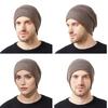 New Unisex Slouchy Winter Hats Add Fur Lined Men And Women Warm Beanie Cap Casual Label Decor Winter Knitted Hats