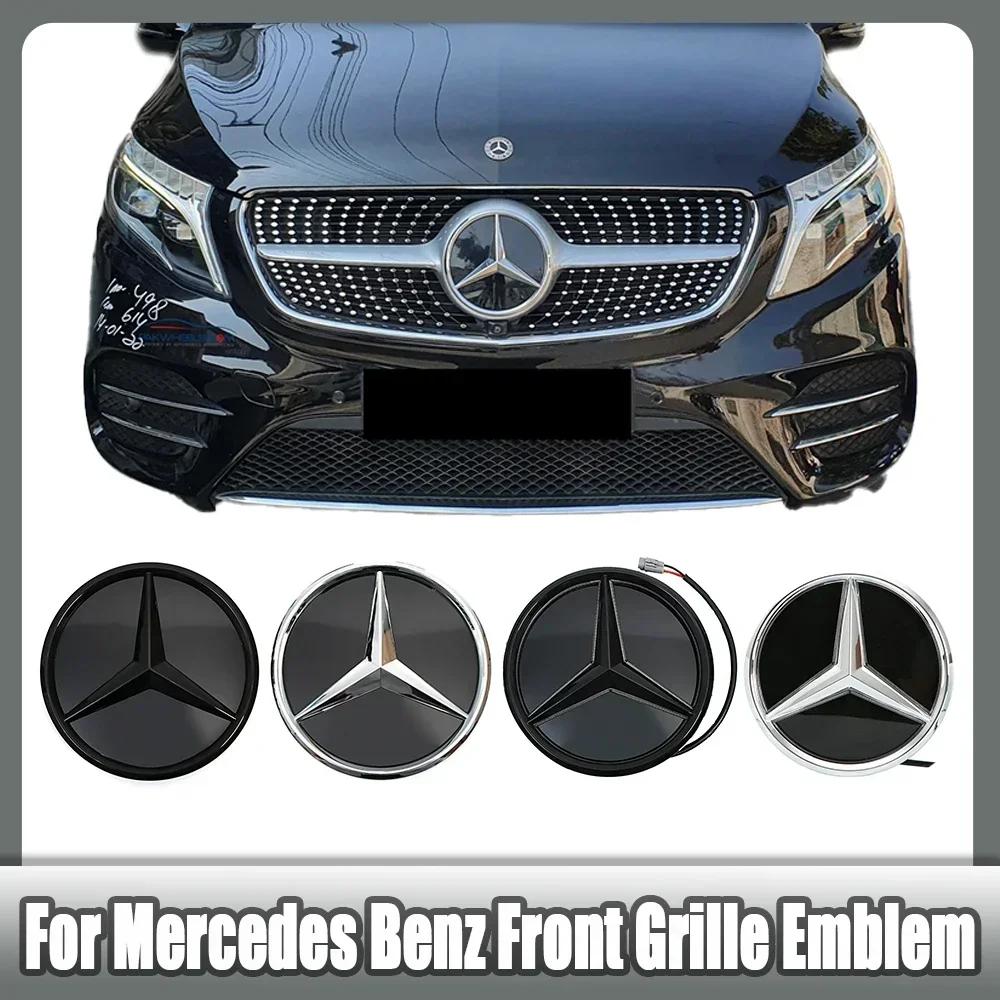Autoaufkleber 2025 Heiß Für Mercedes Benz Chrom Silber Und Glänzend Schwarz Frontgrill Stern Emblem Beleuchtetes Logo Für Mercedes Be