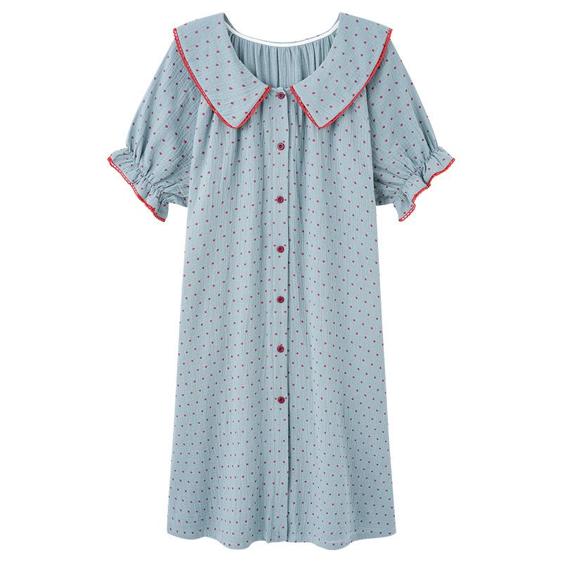 Short-sleeved nightgown women's summer cloud cotton comfortable new princess wind cool long application skirt can be worn outside loungewear