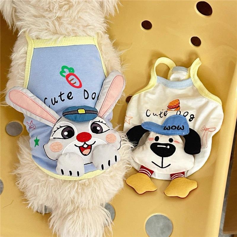 Summer Thin Cartoon Puppy Vest Pet Clothing Three-dimensional Doll Small Puppy Teddy Bichon Pomeranian Clothes