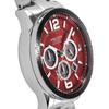 Angel Clover TIME CRAFT SOLAR Men's Watch, Red Dial, Stainless Steel, Solar Quartz, 44mm, TCS44SRE, Silver, Official Warranty