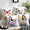 Aquarell Schmetterling Blumenstrauß Kissen Kissenbezug Polyester Kissenbezug Wurfkissen Kissenbezug Zuhause Auto Sofa Dekor