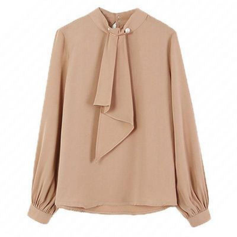 Camisa de Manga Larga para Mujer Camisa Profesional OL Camisa con Sentido del Diseño Nicho Chifón Suelta Blusa Blanca Camisa Inferior Temperamento Elegante Moda Top