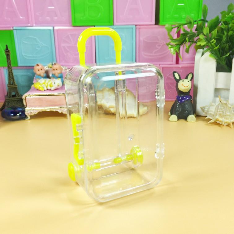 Creative Mini Luggage Storage Box for Wedding Candy, Nail Art Accessories, and Toys - Transparent Small Box.