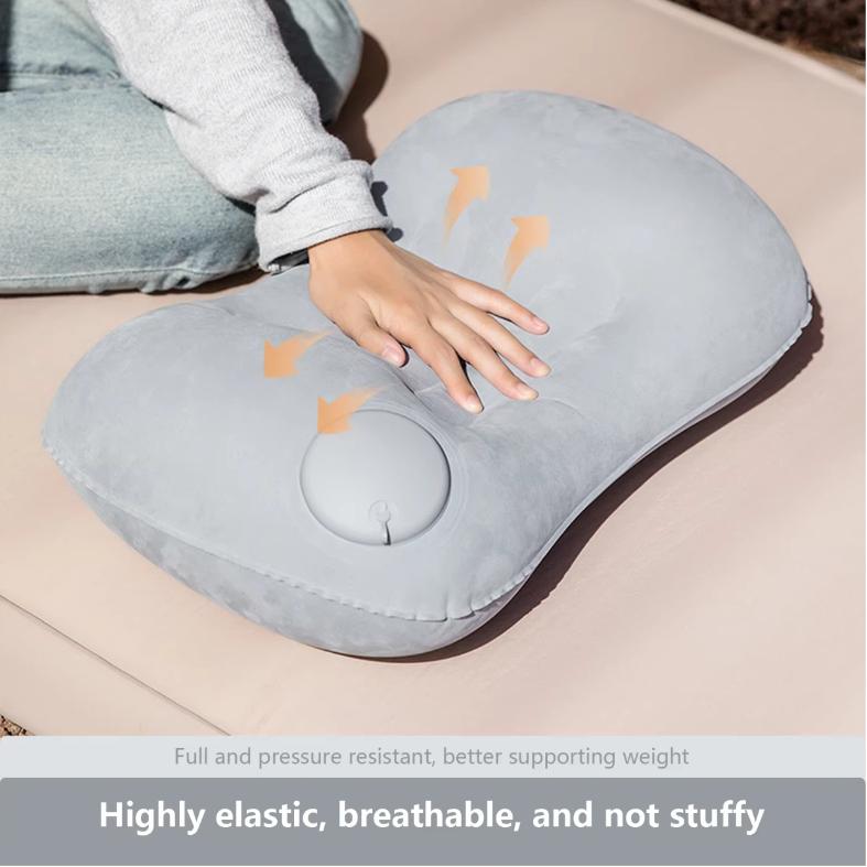 Camping Inflatable Pillow Portable Ultralight Travel Hiking Air Sleeping Pillow for Neck and Lumbar Support Universal Car Lumbar Cushion