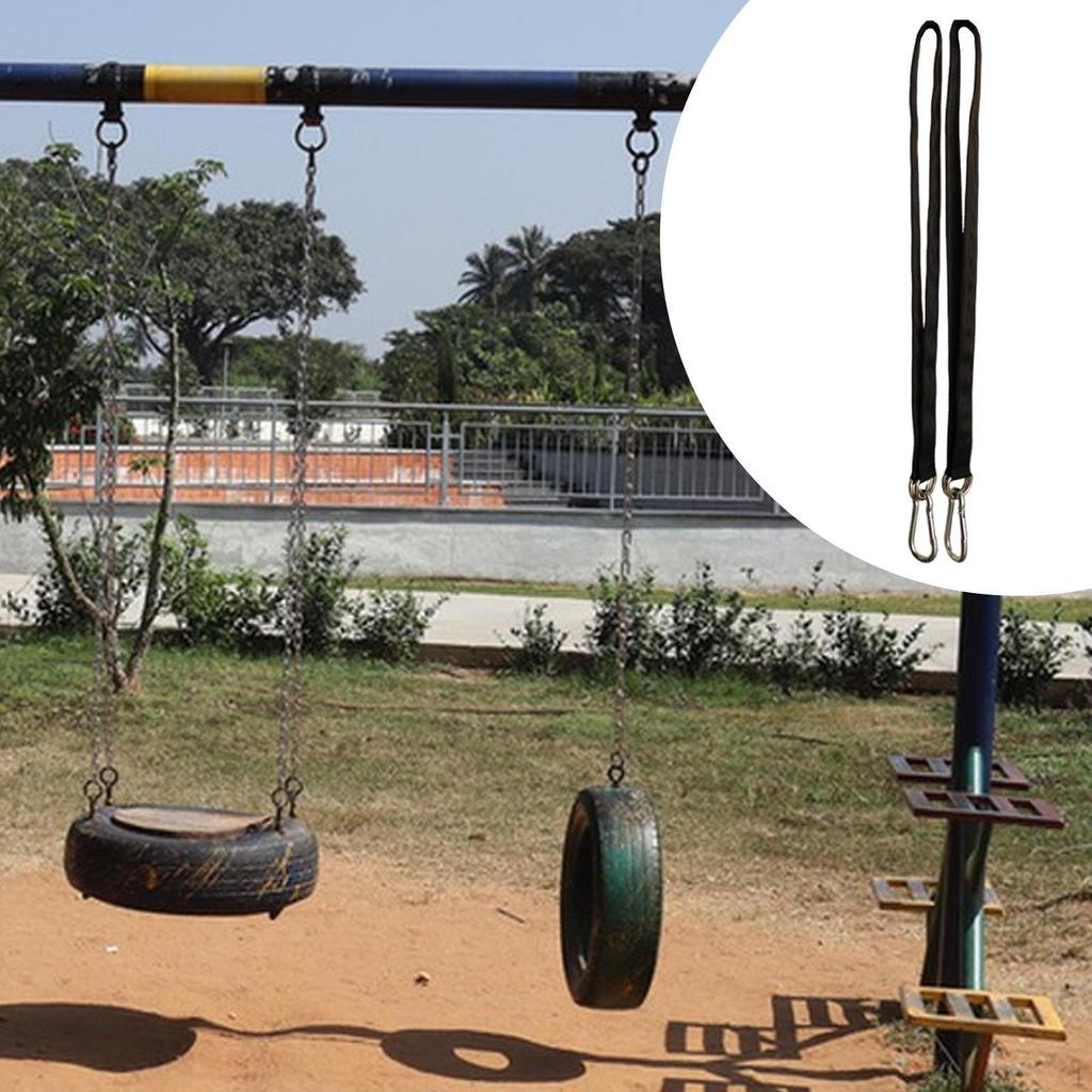 2x Hanging Straps with Carabiner Hooks for Cable Machine Attachment Camping