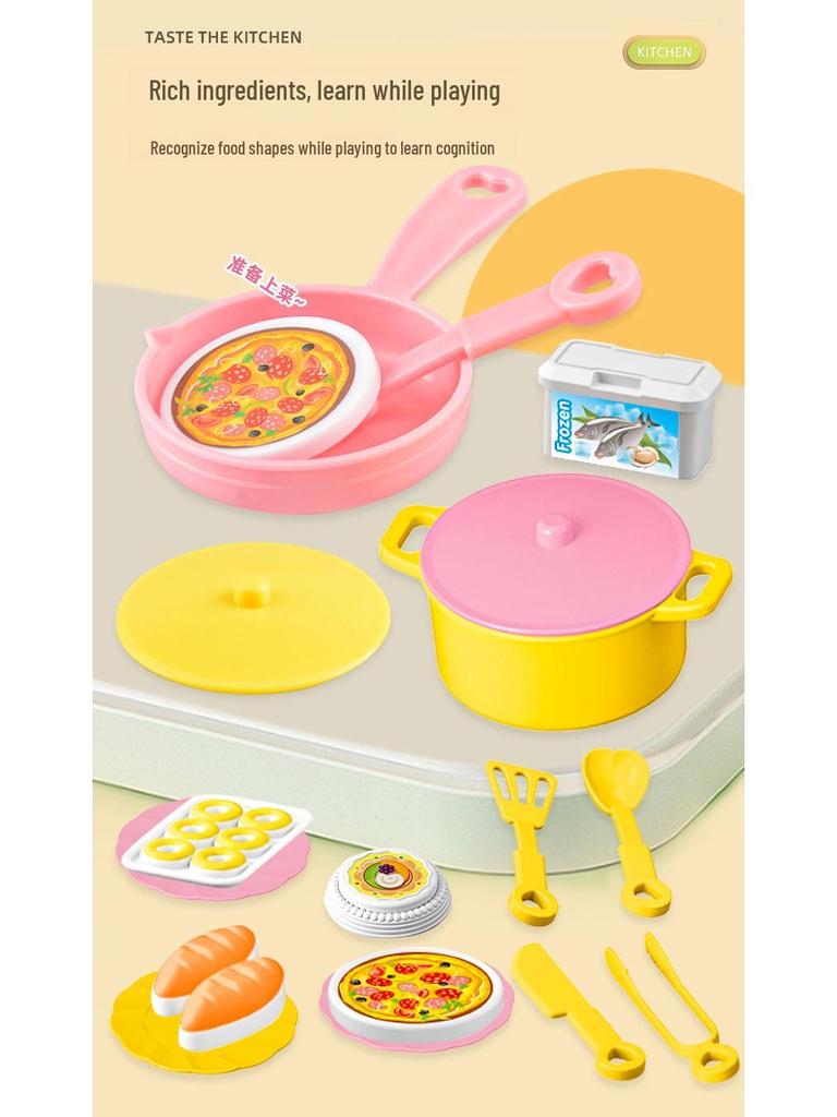 Mini Kitchen Simulation Toy Set: Pretend Play Cooking Utensils for Kids