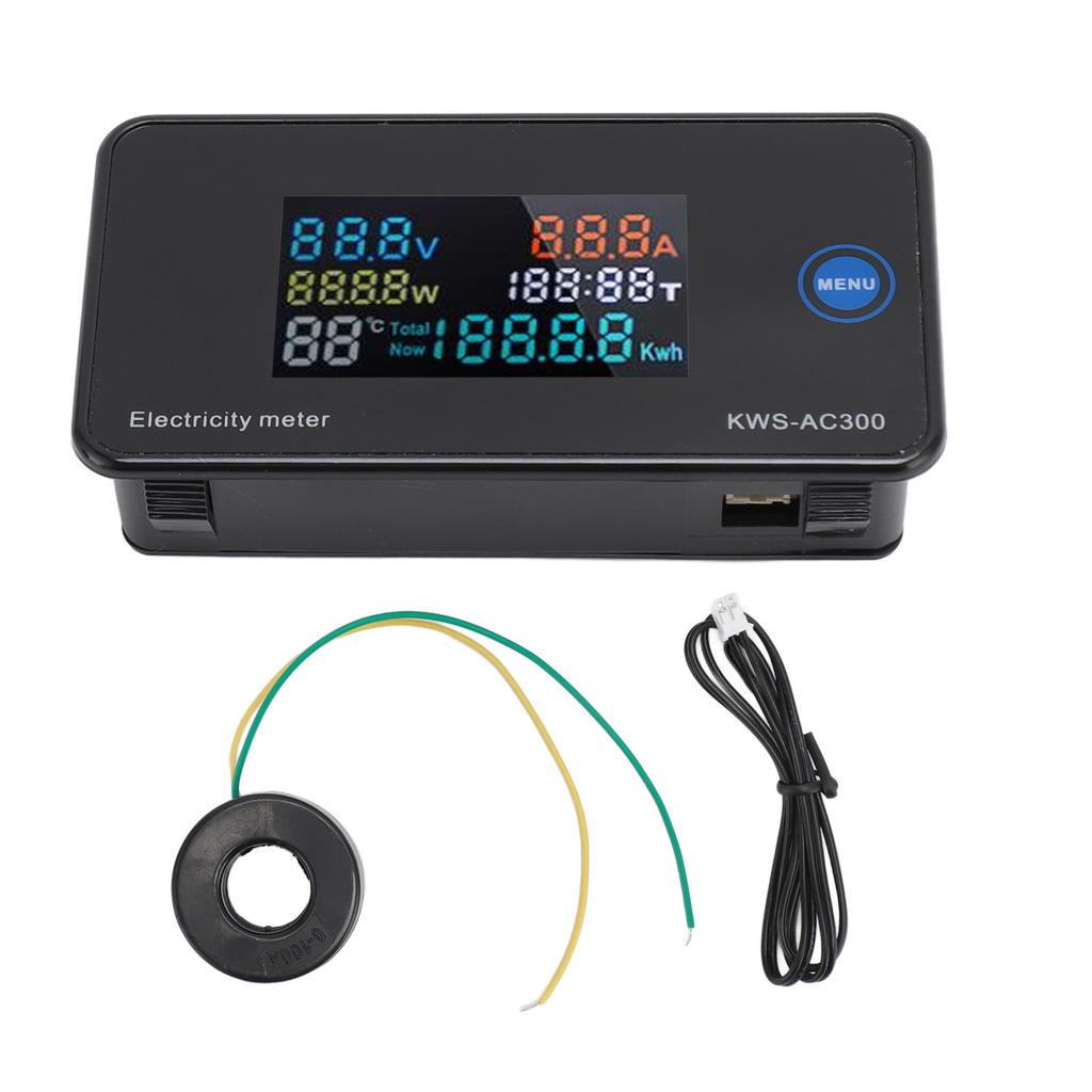 Digital Ammeter Voltmeter AC50‑300V 100A LCD Display Voltage Amperage Detector Tester Gauge Volt Amp Meter