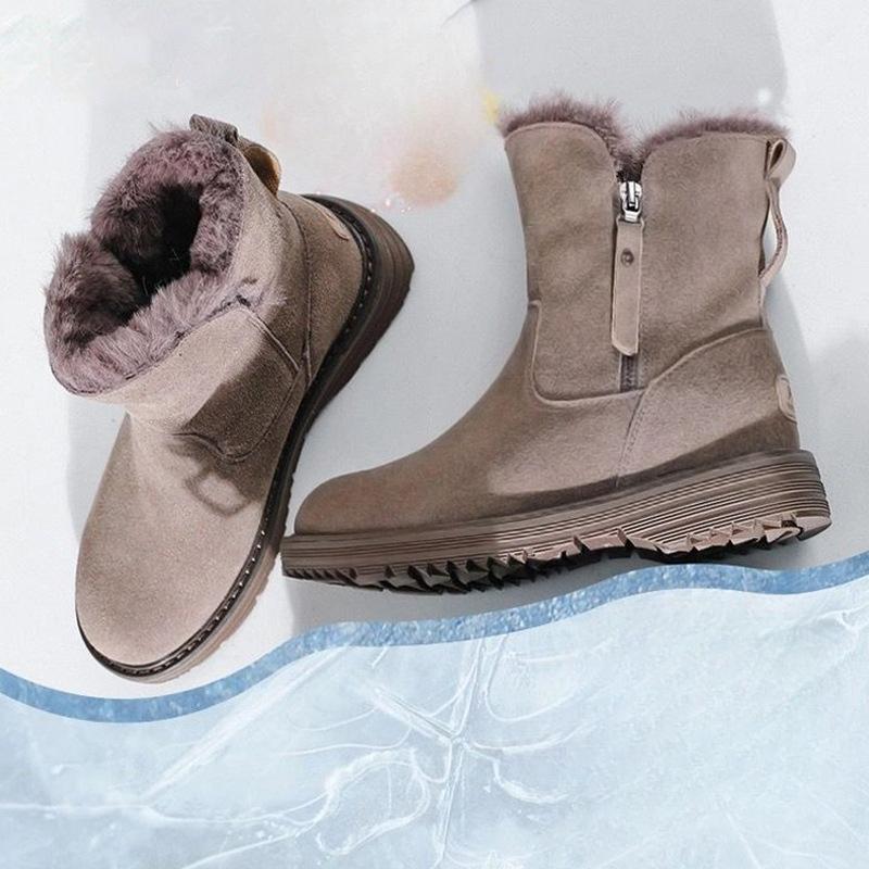 Retro Hot Boots Damen 2024 Neu Herbst/Winter Neu Weiches Leder Weiche Sohle Mode Vielseitig Lässig Leicht Kurze Stiefel