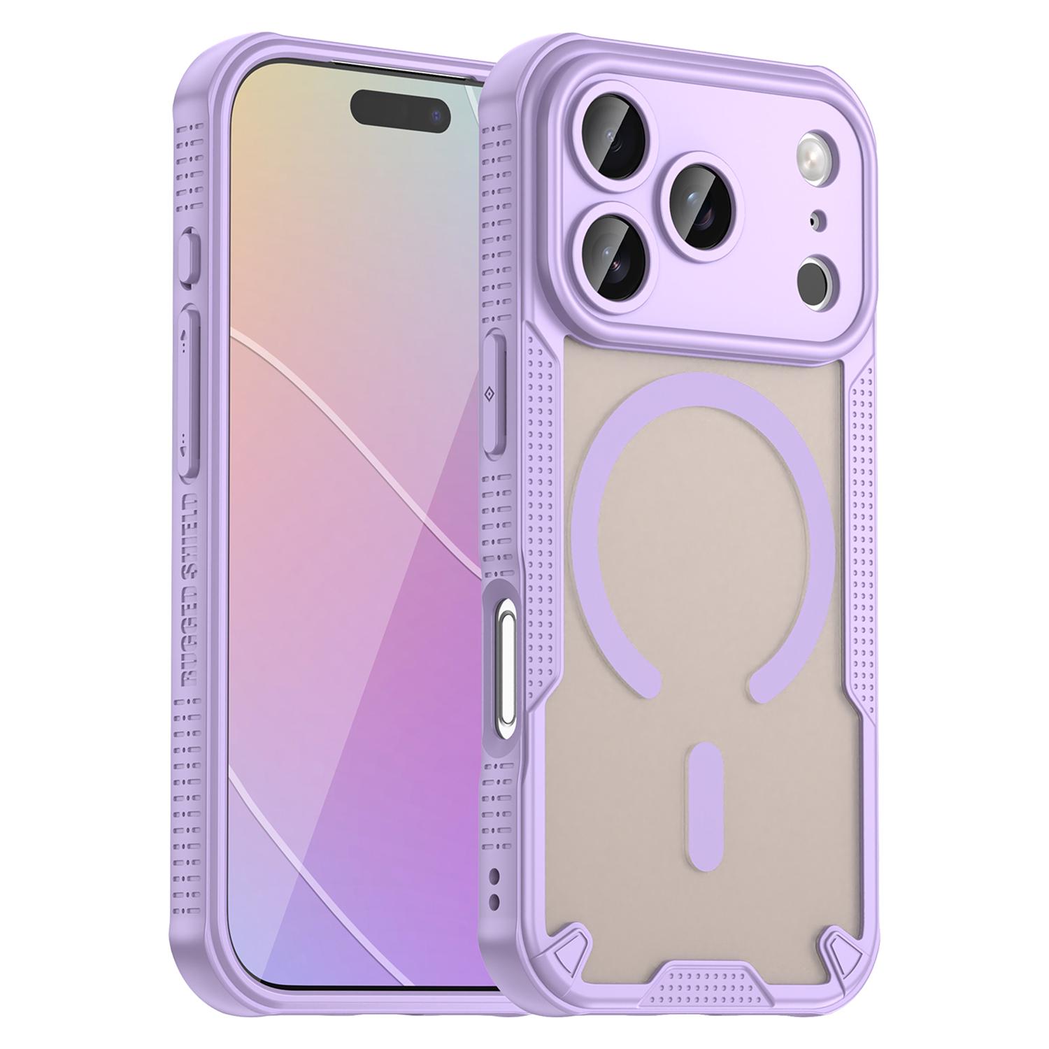 

For iPhone 17 Pro Magnetic Case Compatible with MagSafe TPU+PC Phone Back Cover Purple