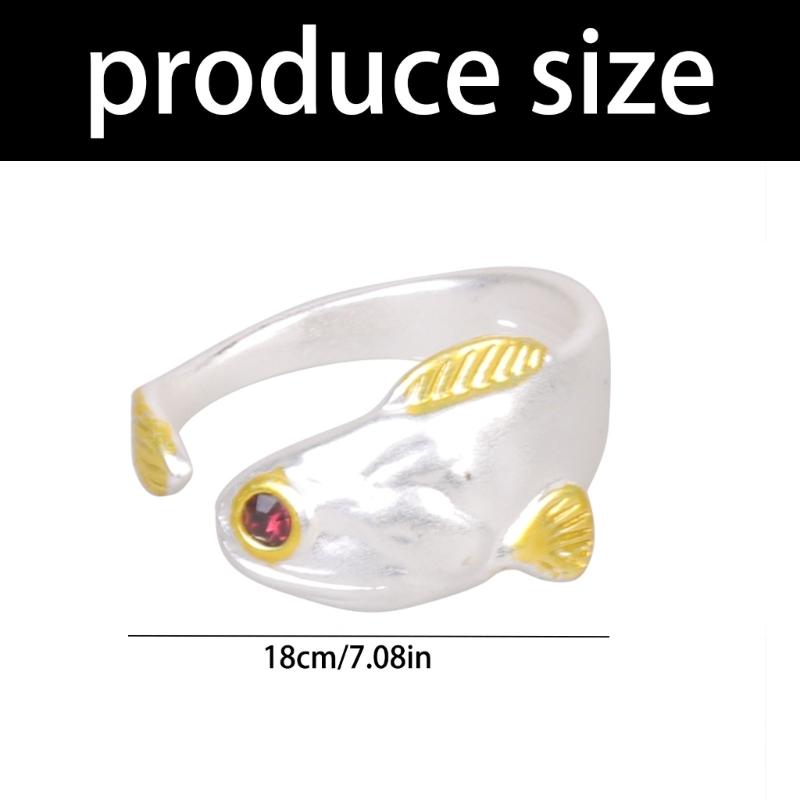Openable Goldfish Jewelry Ring Double Color Design Lightweight Alloy Craft Perfect For Gift Exchange
