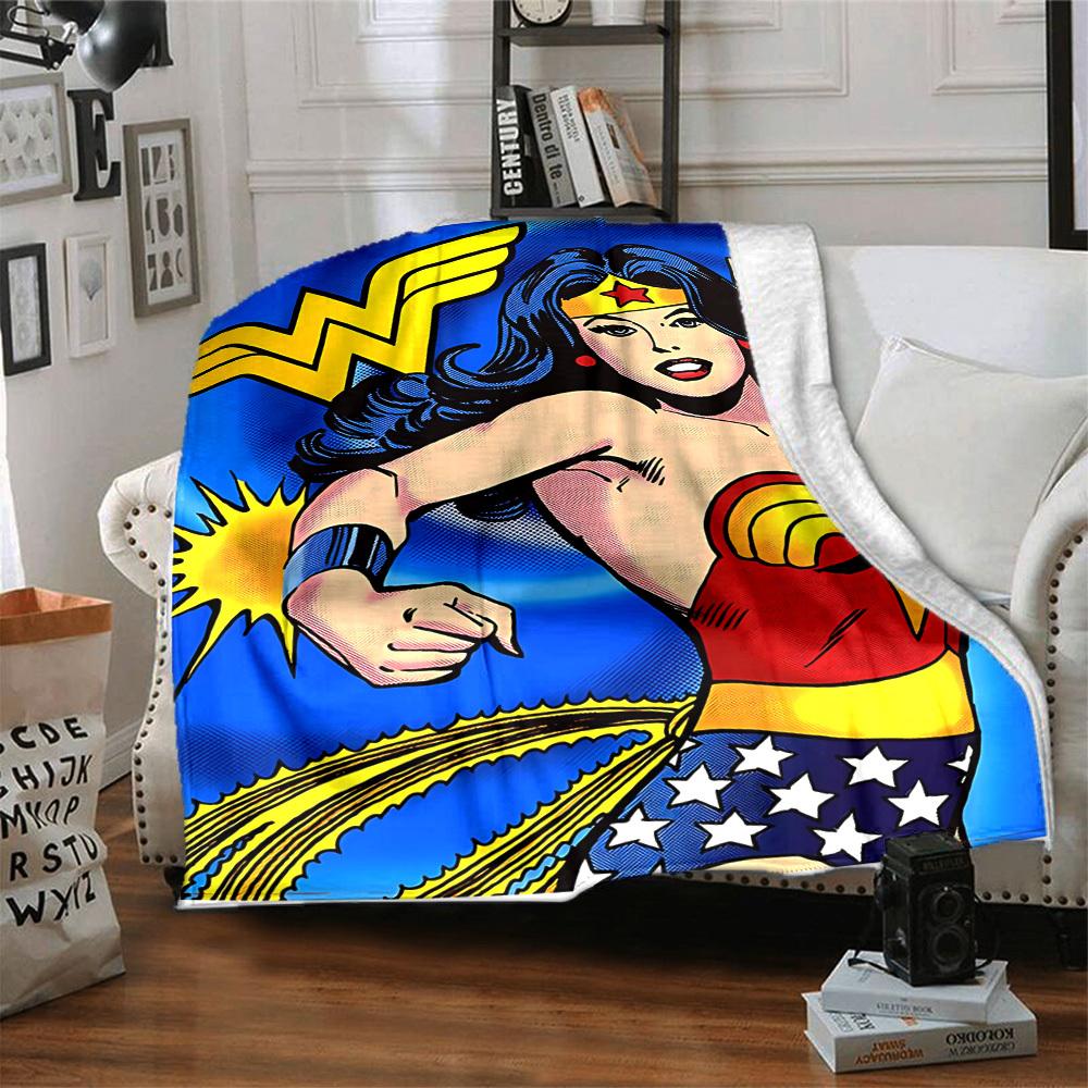 1ks Wonder Woman, Superhrdinská deka Polyesterové vlákno, Celoroční pohodlí na pohovku, Postel, Kancelář, Auto, Kempování Ideální domácí dekorace a dárek, Pohodlí v kanceláři