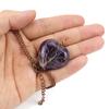 Ancient Red Copper Hand-Wound Peach Heart Natural Stone Heart-Shaped Powder Crystal Tree Of Life Necklace N519