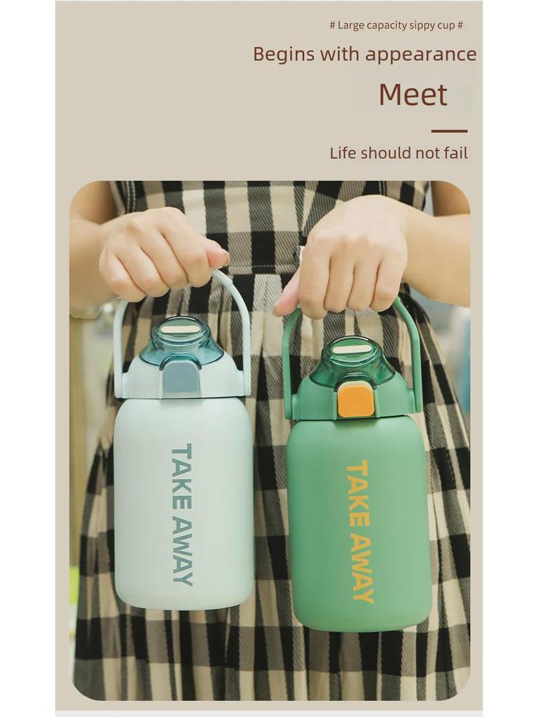 850ml Edelstahl-Isolier-Sportkessel mit großem Fassungsvermögen und Strohhalm