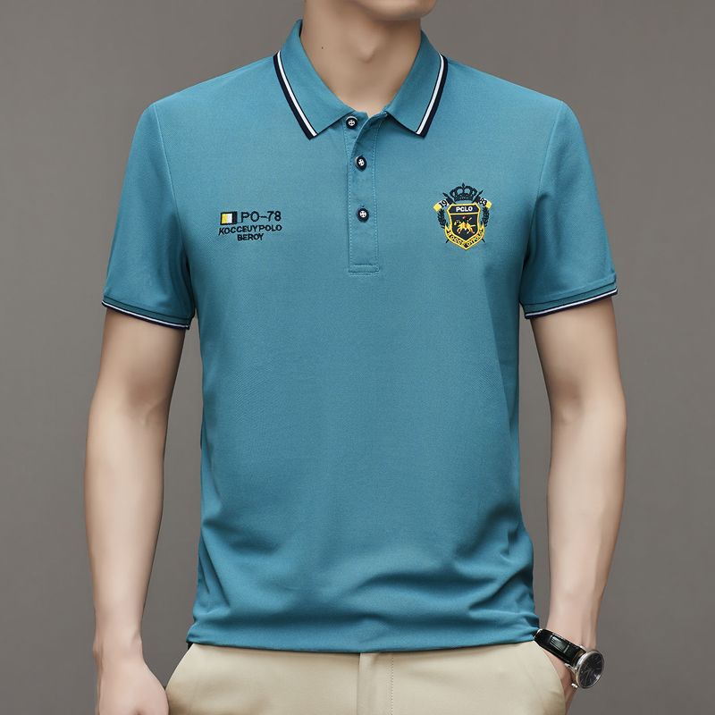 New Summer Men's Polo Shirts, Lapel Casual Business Short Sleeve Trendy Tops
