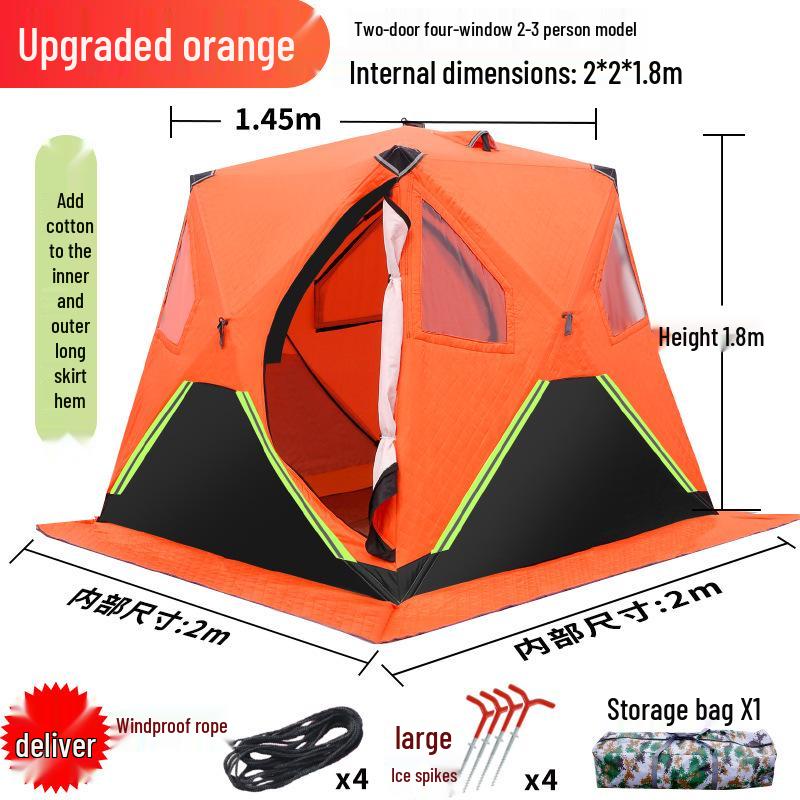 Instant Open Fully Automatic Winter Fishing Tent - No Assembly Needed, Thickened for Warmth and Cold Protection, Ideal for Camping and Ice Fishing.