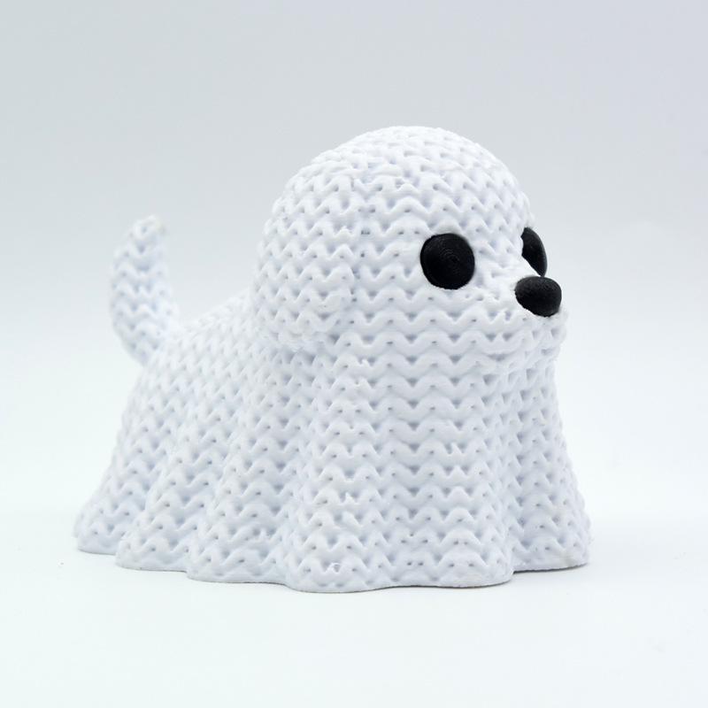 3D Printed Ghost Cat Dog Figurine Halloween Cute Mini Statue Ornament For Home Desktop Party Decoration