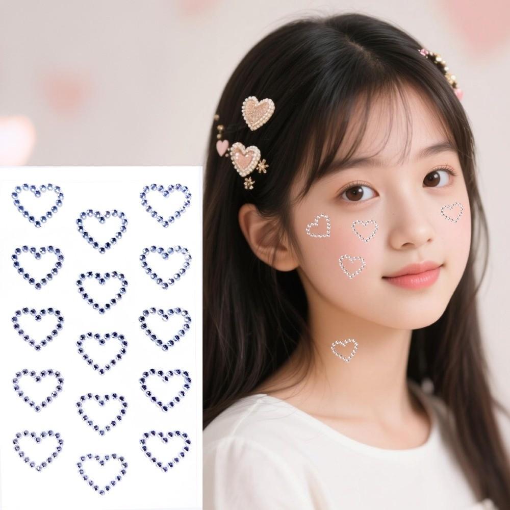 Sparkling Face Temporary Tattoos Rhinestone Face Tattoo Sticker Photocard Sticker Men Women