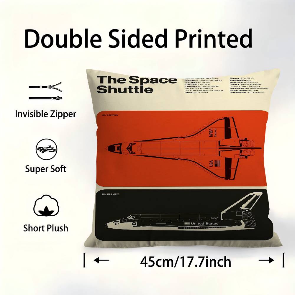 Minimalist Iconic Aviation Supersonic Cushion Cover Car Throw Pillow Case For Sofa Car Christmas Gift 40X40Cm 45X45Cm