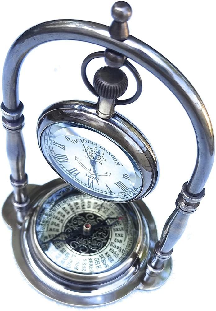 Antique Desk Clock Vintage Table Top Antique Brass Decorative Gift