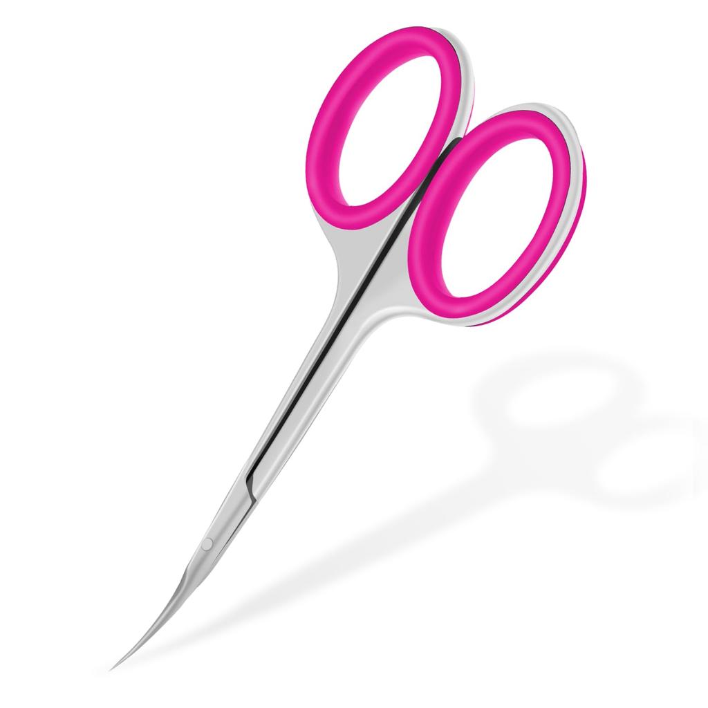 CGBE Cuticle Scissors with Curved Eyebrow Super Rubber Handle for Cuticle Precision Tip Grooming Blades for and Cuticles Rose Ultra-Fine Blades,