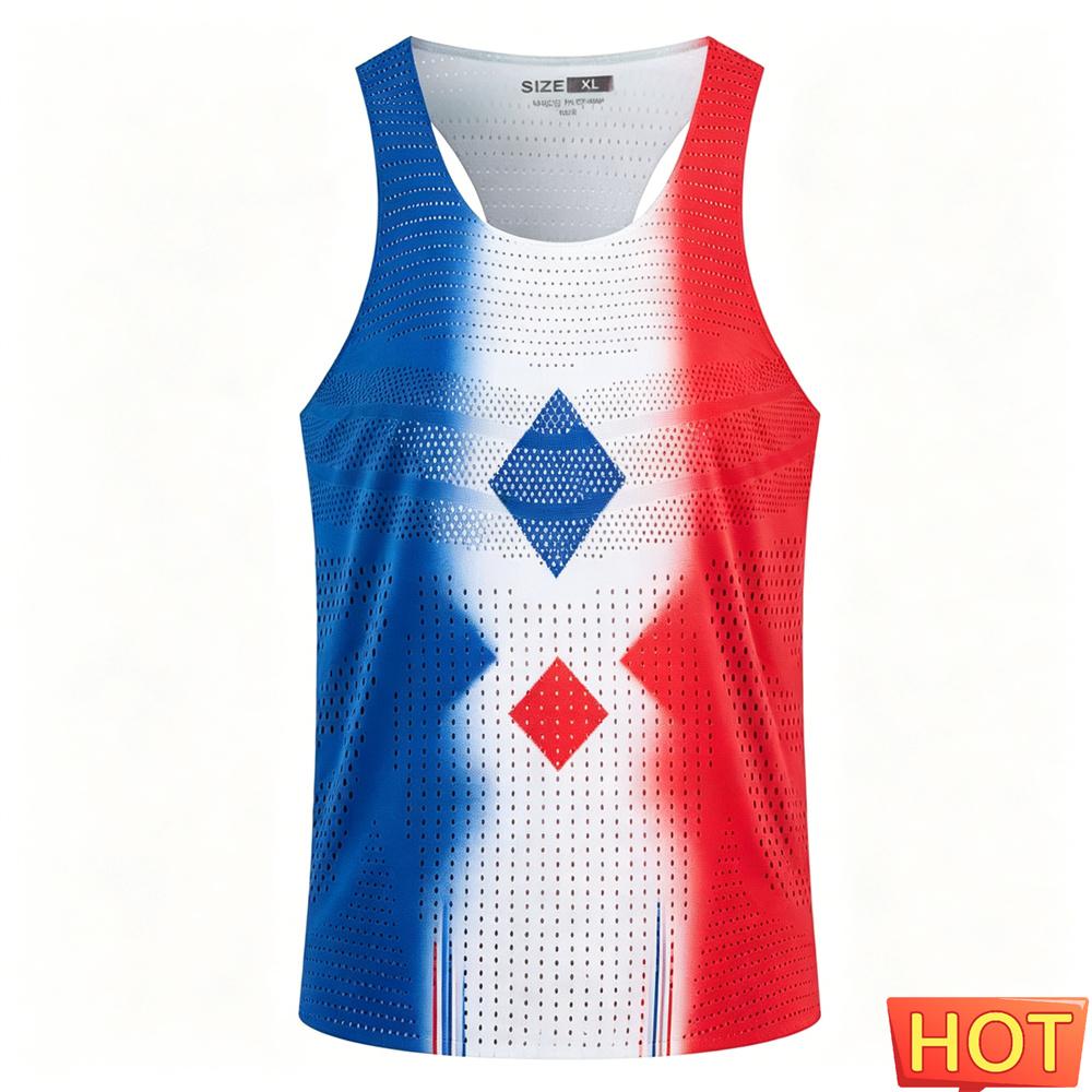 Marathon Sports Men Women's Vest Men's T-shirts Tank Tops Stripe Gradient Men's Running Vest Breathable Men's Sleeveless T-shirt