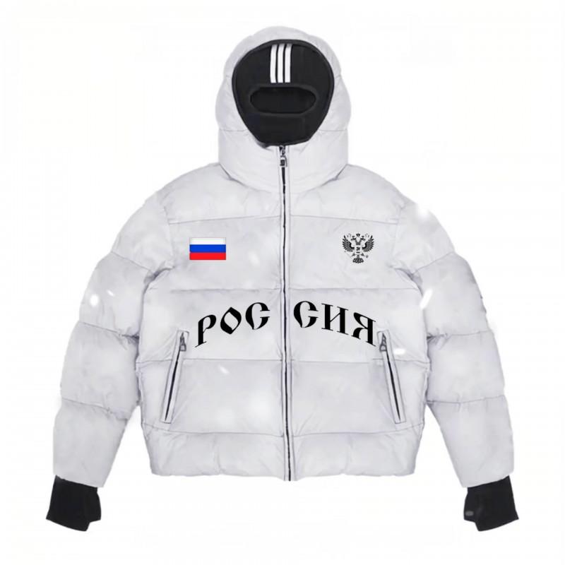 Winter Hooded Face Mask Puffer Jacket Unisex Streetwear Ins Style Warm Cotton Coat