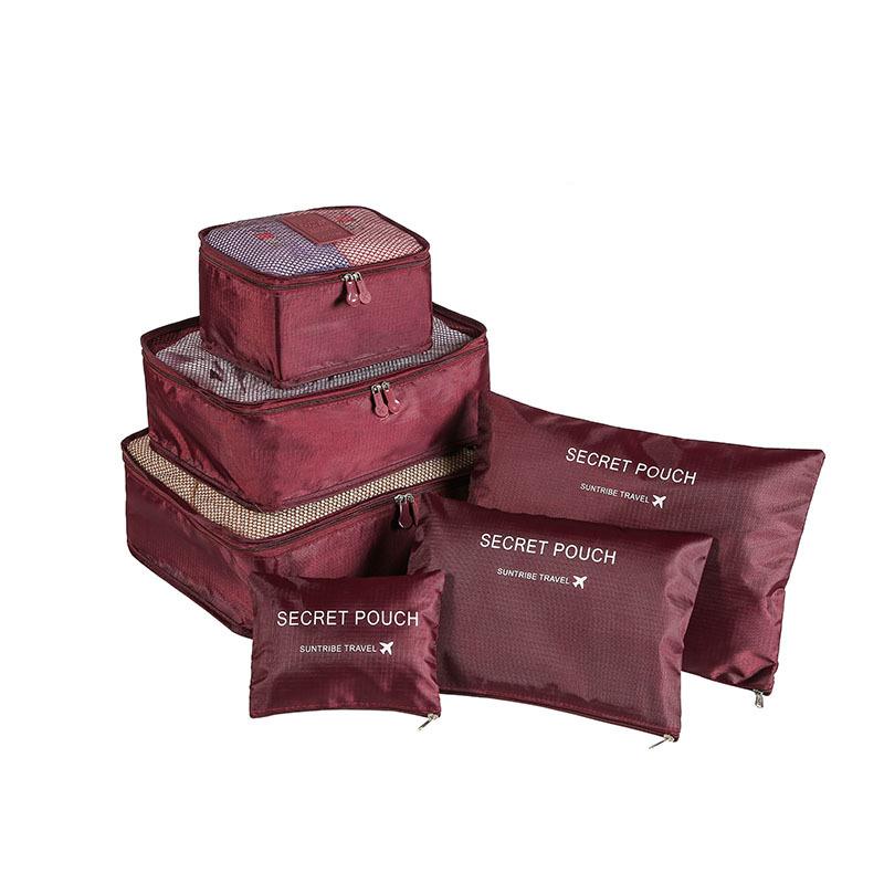 6PCS Travel Storage Bag Set for Clothes Tidy Organizer Wardrobe Suitcase Pouch Travel Organizer Bag Case Shoes Packing Cube Bag