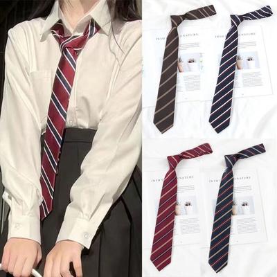 Plaid JK Necktie Neckwear Striped Neck Tie Retro Uniform Bow Tie  Women Men