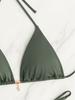 2026 European Sexy Backless Solid Color Bikini for Women - Holiday Swimwear