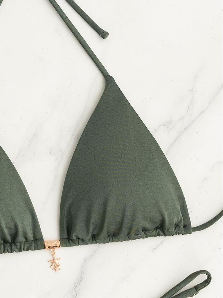 2026 European Sexy Backless Solid Color Bikini for Women - Holiday Swimwear