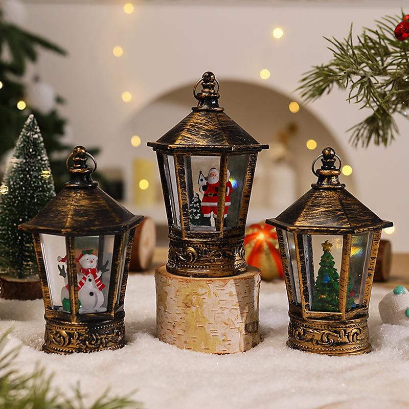Christmas Decoration Retro Mailbox Small Wind Lamp LED Christmas Night Light Christmas Gift Ornaments Window Accessories