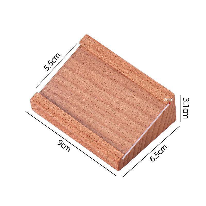 Solid Wood Table Sign Holder - Beveled Base for Hotels, Restaurants, and Shops
