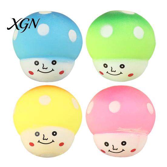 Anti-stress Hand Toy Squeeze Mushroom Shape Slow Rebound Decompression Cartoon Bright Color Stress Relief Ball Desktop Ornament Sensory Fidget