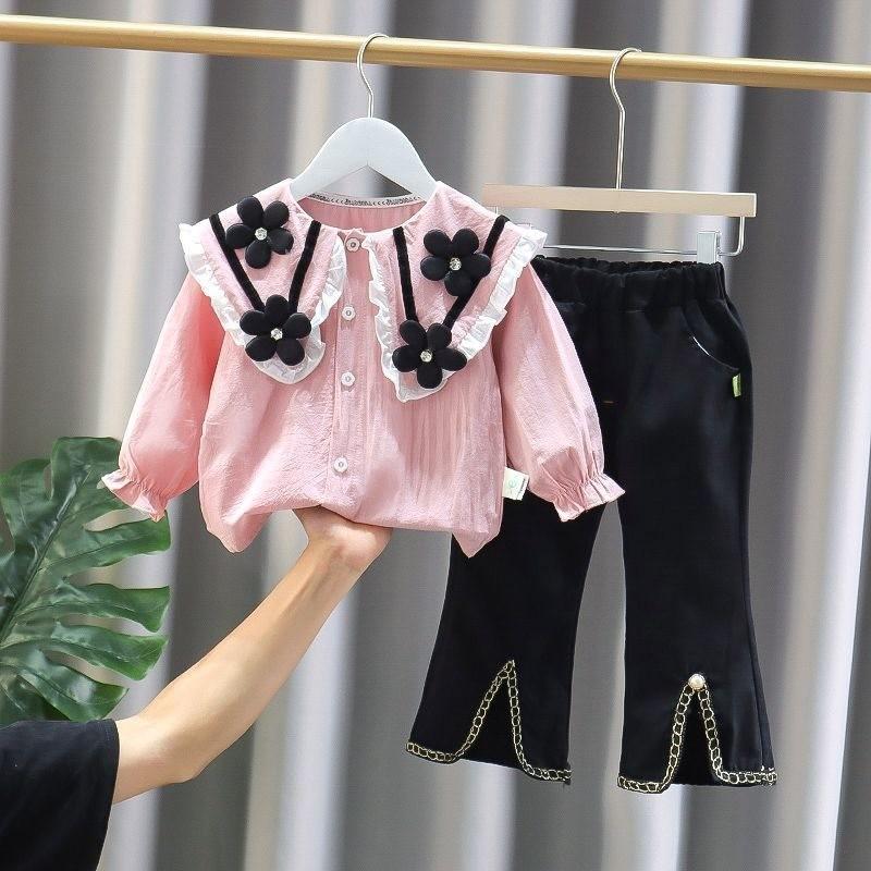 

Stylish Baby Girl Spring Outfit Set With Hooded Long Sleeves For Modern Fashion 2023 Pink Set,110cm/43.31in