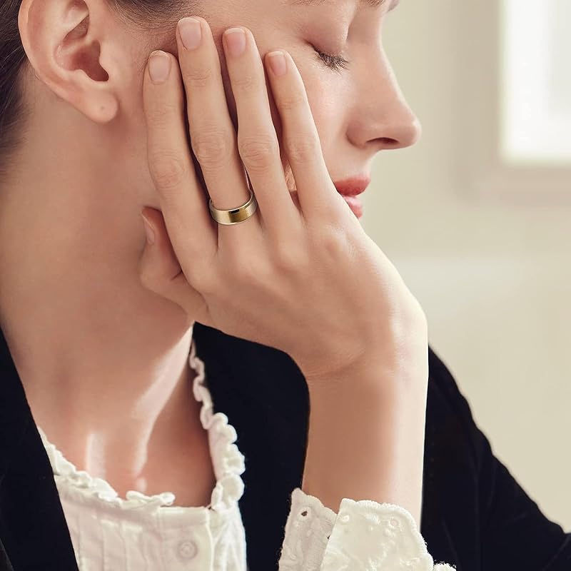 [Flongo] mens rings wedding ring stainless steel ring simple fashion 8MM proof of love key to happiness lightweight boy present valentine's day