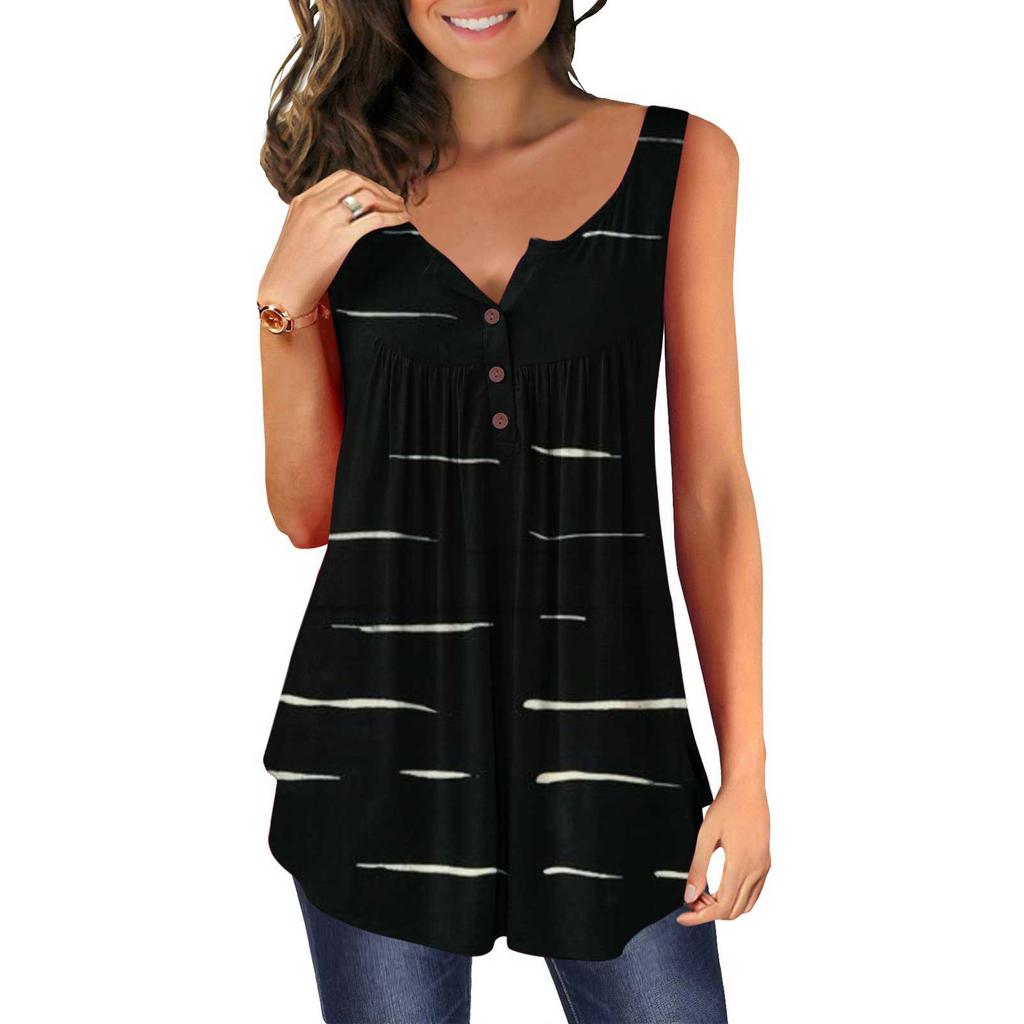 Tank Top For Women Ruffle Tops Loose Tops Casual Oversized Tops Pleated Tops Button Down Casual Summer Floral Tops