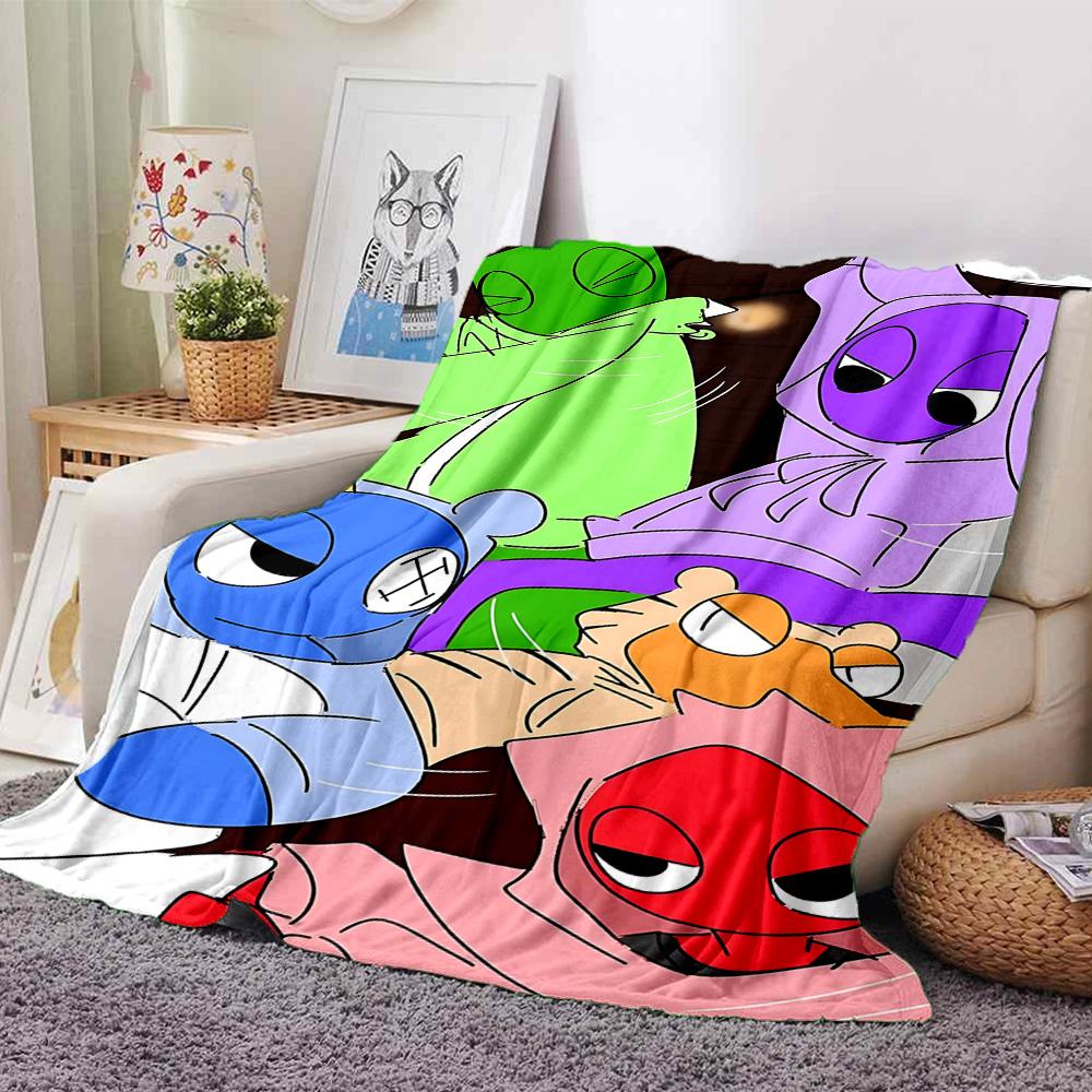 1pc Cartoon Characters Flannel Blanket,Ultra Soft Warm Plush Throw for Home Bedroom Bed Sofa Cover Camping Picnic Gift Y72417