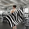Black White Print Zebra Anime Towel Quick Drying Beach Towels Are Suitable For Swimming Pools Camping Yoga And The Gym