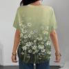 Frischer und Natürlicher Stil Damen T-Shirt Gänseblümchen Blume Meer Druck Täglich Vielseitiges Kurzarm Oberteil