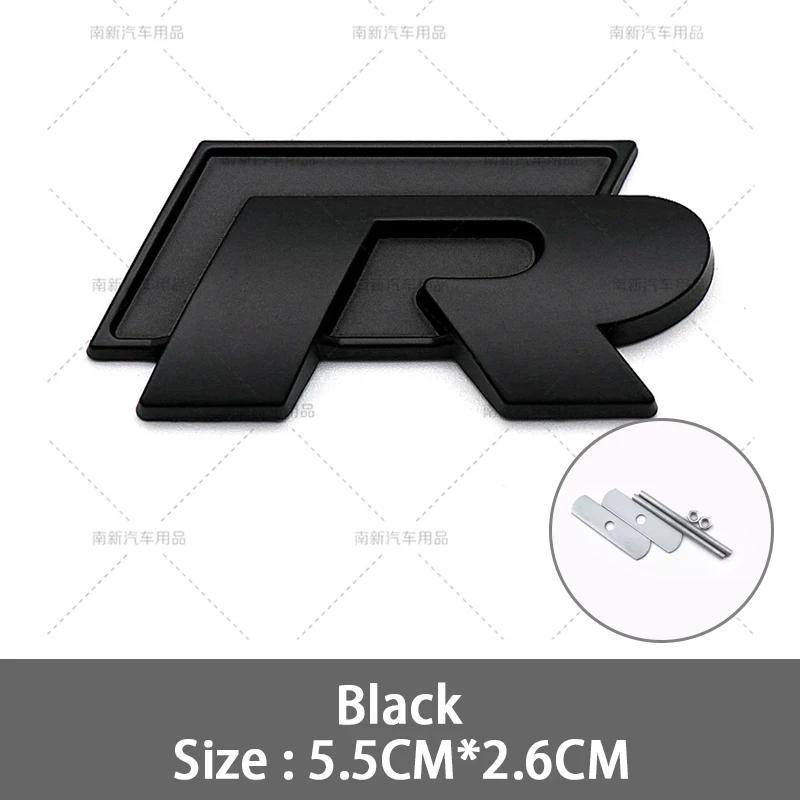 RUNTB1 VW 2026 Hot 3D Metal R Grille Badge Rear Tail Trunk Emblem Decal Stickers For Volkswagen VW Polo Passat Golf Jetta Tiguan Sagita