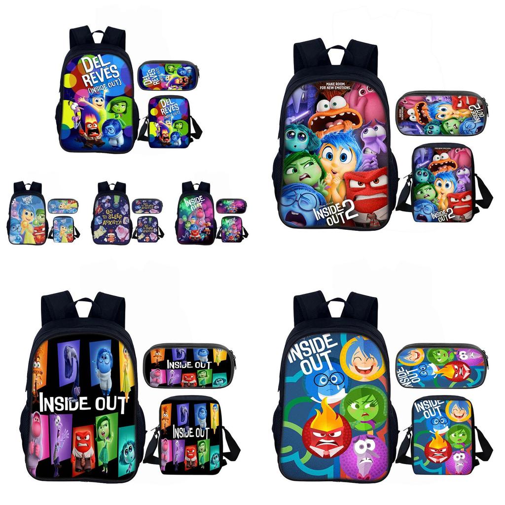 Inside Out 16inch School Backpack Set With Polyester Material For Kids And Teens